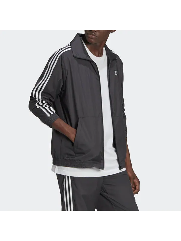 Куртка Adidas Adicolor 3D Trefoil 3-Stripes Track Jacket 'Black White' — изображение 4 из 4, черный