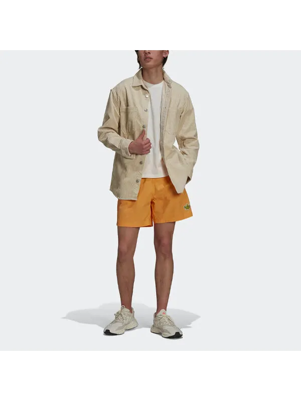Шорты originals fruit shorts logo pattern casual sports orange yellow Adidas — изображение 2 из 4, желтый