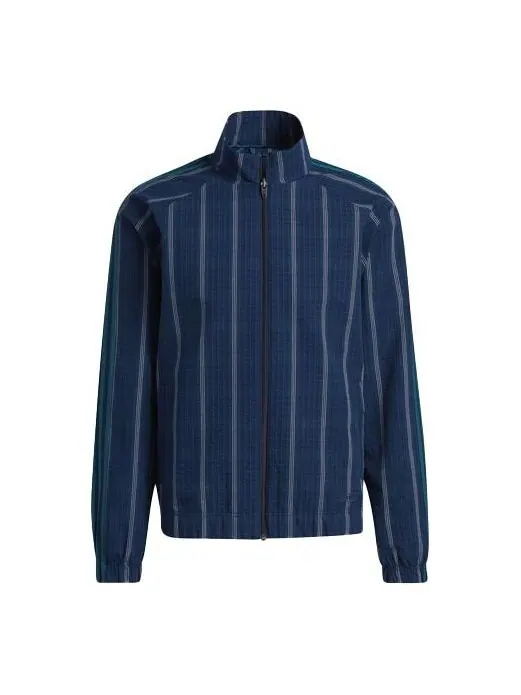 Куртка adidas originals Mw Tt Casual Stand Collar Plaid Athletics Sports Jacket Navy Blue — изображение 1 из 4, синий