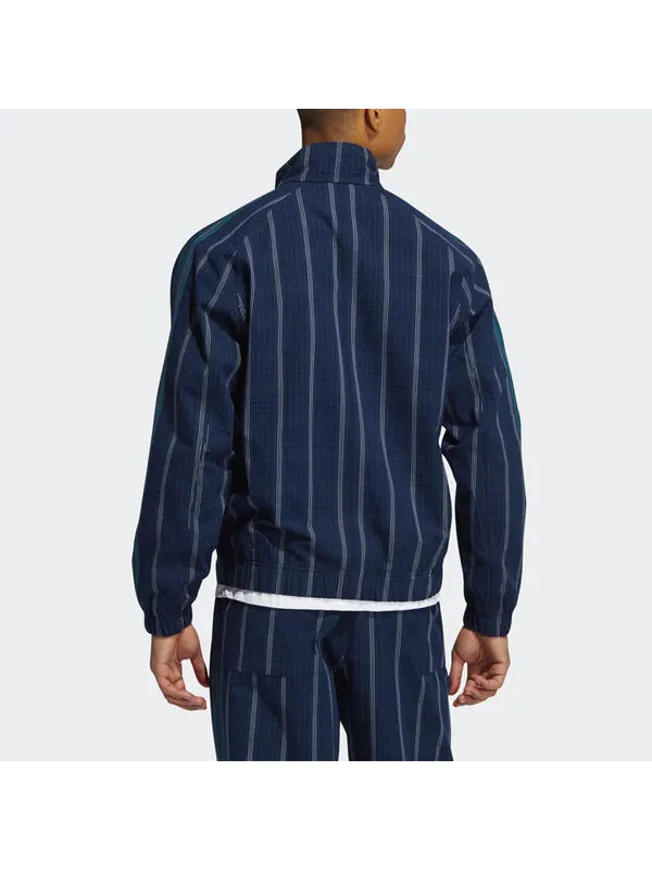 Куртка adidas originals Mw Tt Casual Stand Collar Plaid Athletics Sports Jacket Navy Blue — изображение 4 из 4, синий