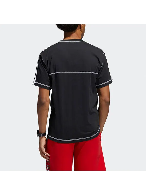 Футболка originals ribbed round neck short sleeve black Adidas — изображение 3 из 4, черный