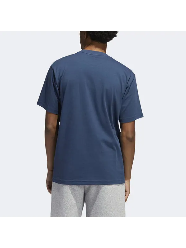 Футболка originals surreal summer tie dye printing logo round neck short sleeve navy blue Adidas — изображение 3 из 4, синий