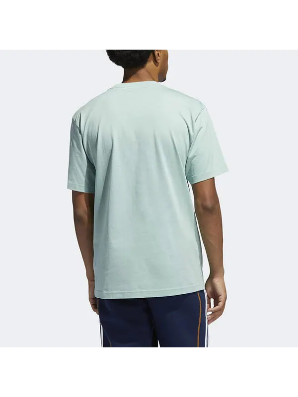 Футболка originals surreal summer sports printing knit breathable round neck short sleeve gray green Adidas, зеленый