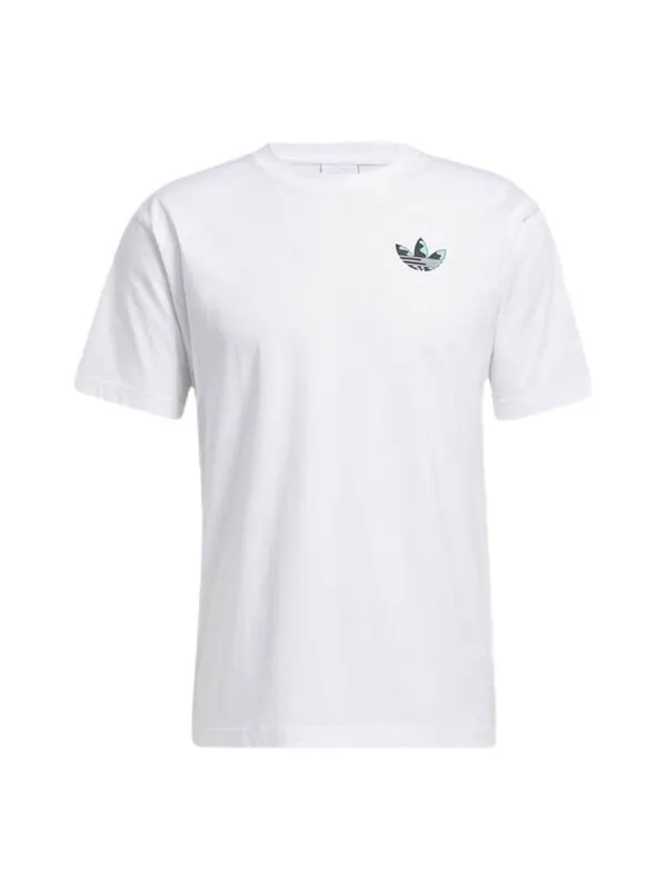Футболка originals athleisure casual sports printing round neck short sleeve white Adidas — изображение 1 из 4, белый