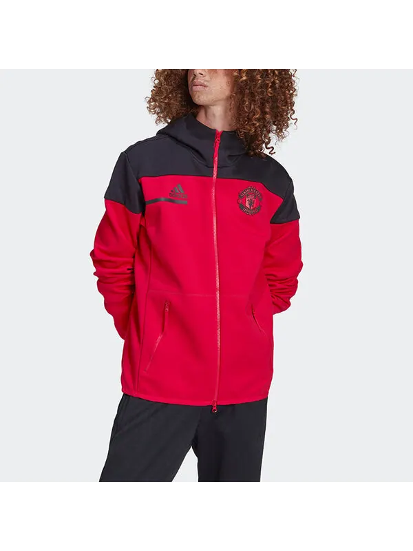 Куртка adidas Manchester United 20-21 Season Soccer/Football Sports Jacket Red — изображение 3 из 4, красный