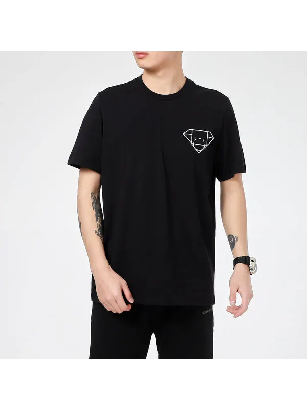 Футболка adidas Diamond Tee Short-sleeved Breathable Running Men's Black — изображение 3 из 4, черный