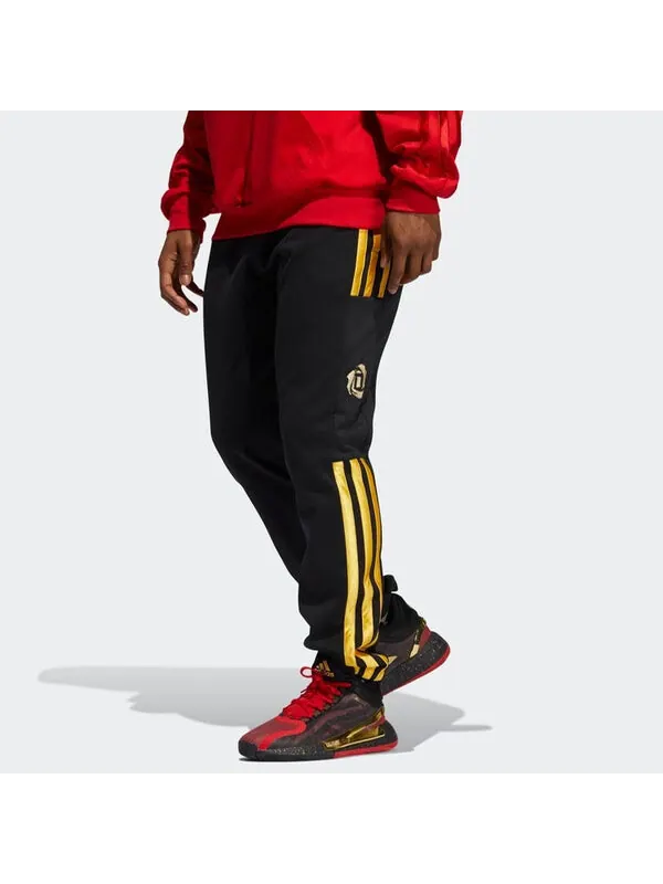 Спортивные штаны adidas Cny Rose Pant Logo Stripe Basketball Sports Long Pants Black — изображение 2 из 4, черный