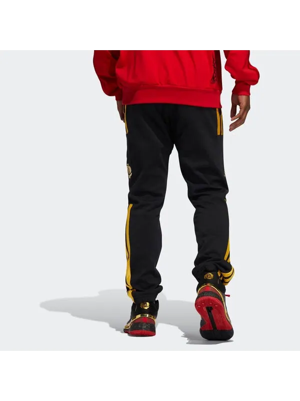 Спортивные штаны adidas Cny Rose Pant Logo Stripe Basketball Sports Long Pants Black — изображение 3 из 4, черный