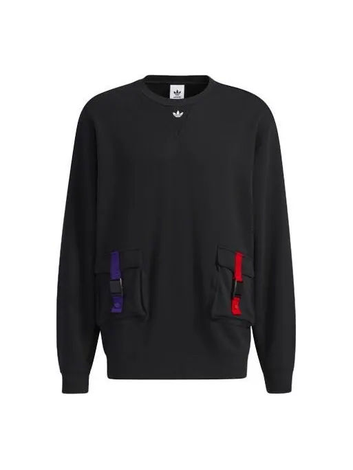 Толстовка originals series cny crew casual sports round neck pullover black Adidas — изображение 1 из 4, черный