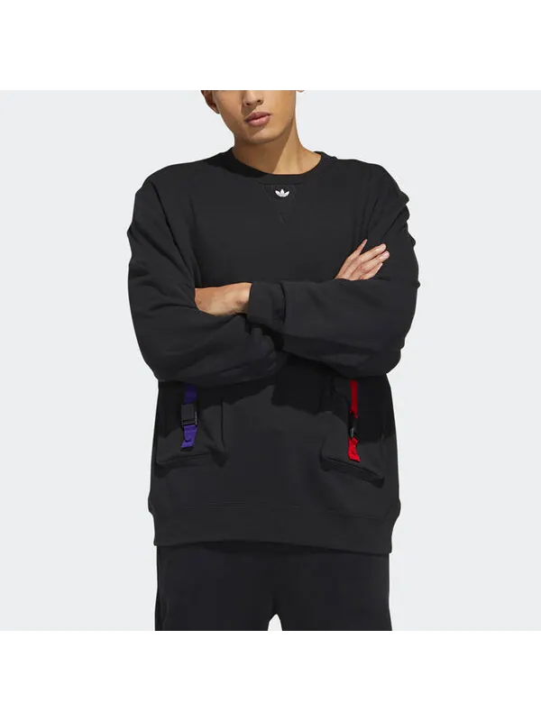 Толстовка originals series cny crew casual sports round neck pullover black Adidas — изображение 2 из 4, черный