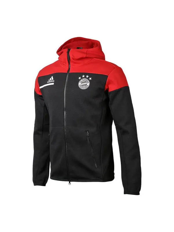 Куртка adidas Fcb zn 20-21 Season Bayern Munich Soccer/Football Sports Hooded Jacket Black Red — изображение 1 из 4, черный