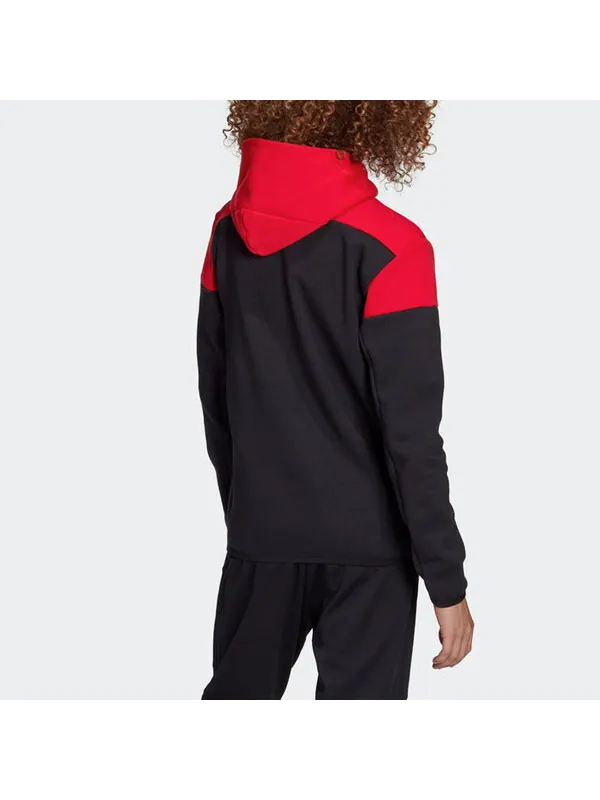 Куртка adidas Fcb zn 20-21 Season Bayern Munich Soccer/Football Sports Hooded Jacket Black Red — изображение 4 из 4, черный