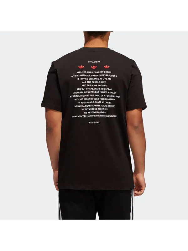 Футболка оригиналы run dmc фото t печать спортивные круглый вырез короткий рукав Adidas — изображение 4 из 4, черный