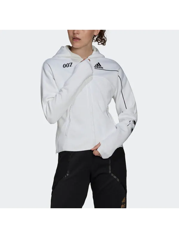 Толстовка adida x james bonds z.n.e. hoodie 'white' Adidas — изображение 2 из 3, белый