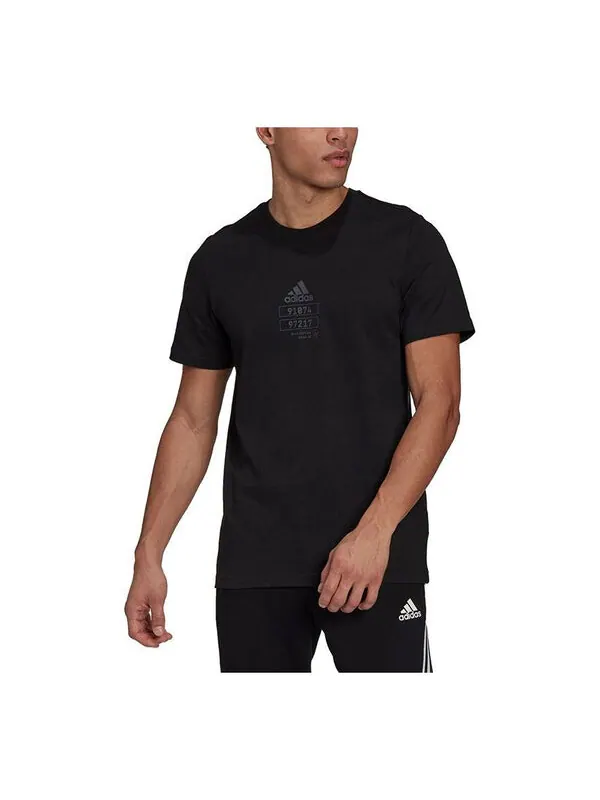 Футболка adidas Tech Refl Tee M Running Athleisure Casual Sports Round Neck Short Sleeve Black — изображение 1 из 3, черный