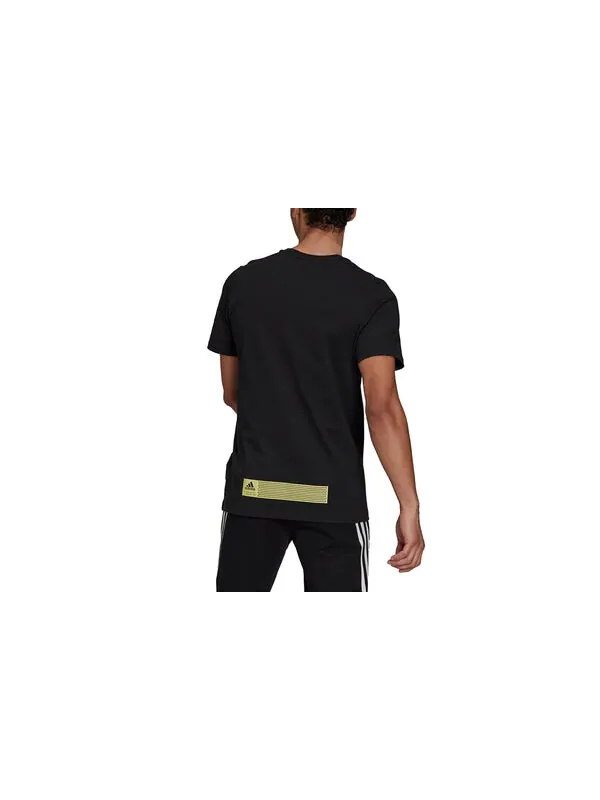 Футболка adidas Tech Refl Tee M Running Athleisure Casual Sports Round Neck Short Sleeve Black — изображение 2 из 3, черный