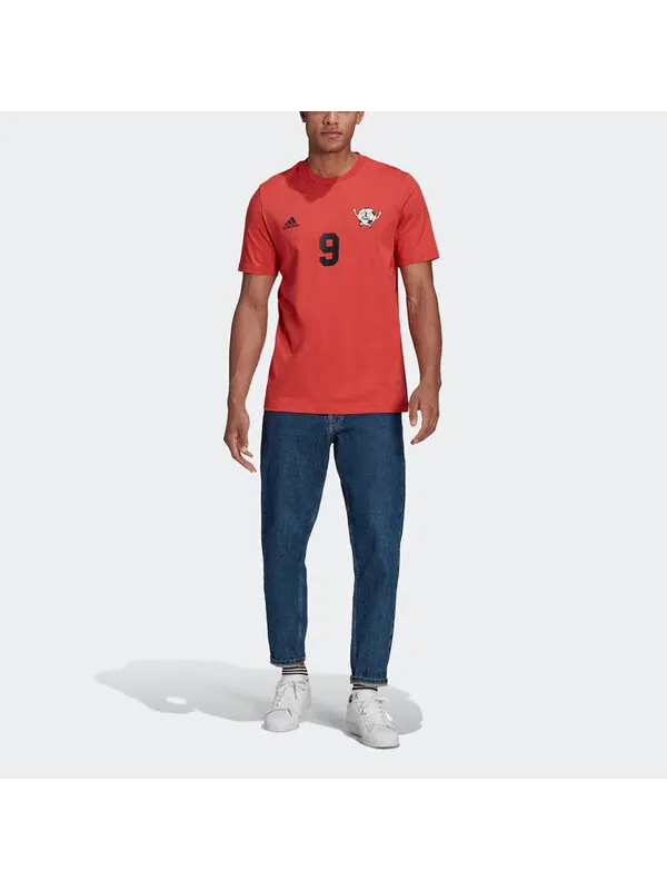 Футболка adidas Lil Number T M Soccer/Football Training Sports Printing Short Sleeve Pink Red — изображение 2 из 4, красный