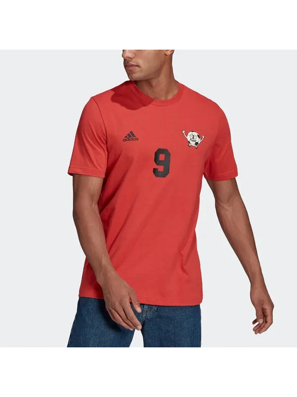 Футболка adidas Lil Number T M Soccer/Football Training Sports Printing Short Sleeve Pink Red — изображение 3 из 4, красный