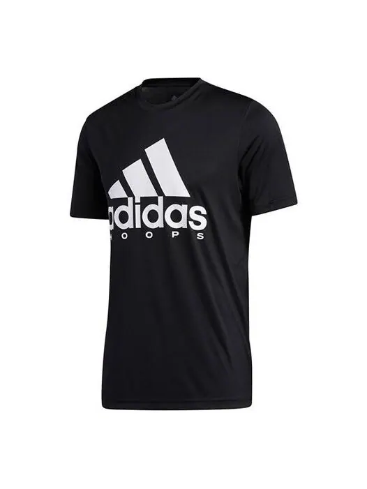 Футболка bos hoops tee basketball sports round neck short sleeve black Adidas — изображение 1 из 4, черный