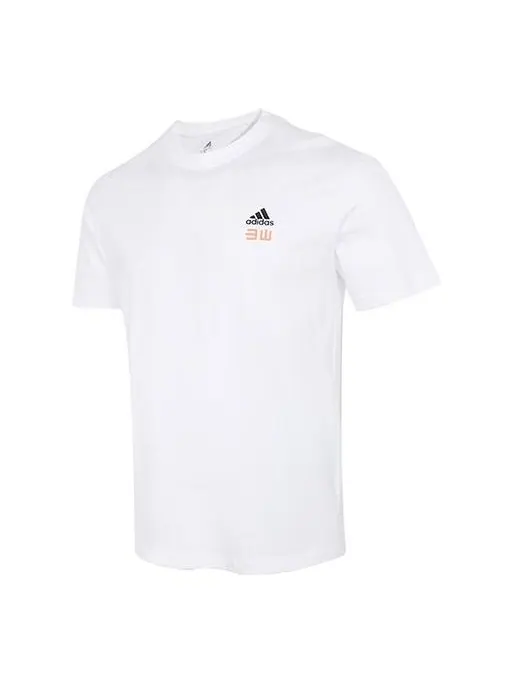 Футболка adidas Iseem Gfx Tee Outdoor Sports Printing Round Neck Short Sleeve Couple Style White — изображение 1 из 5, белый