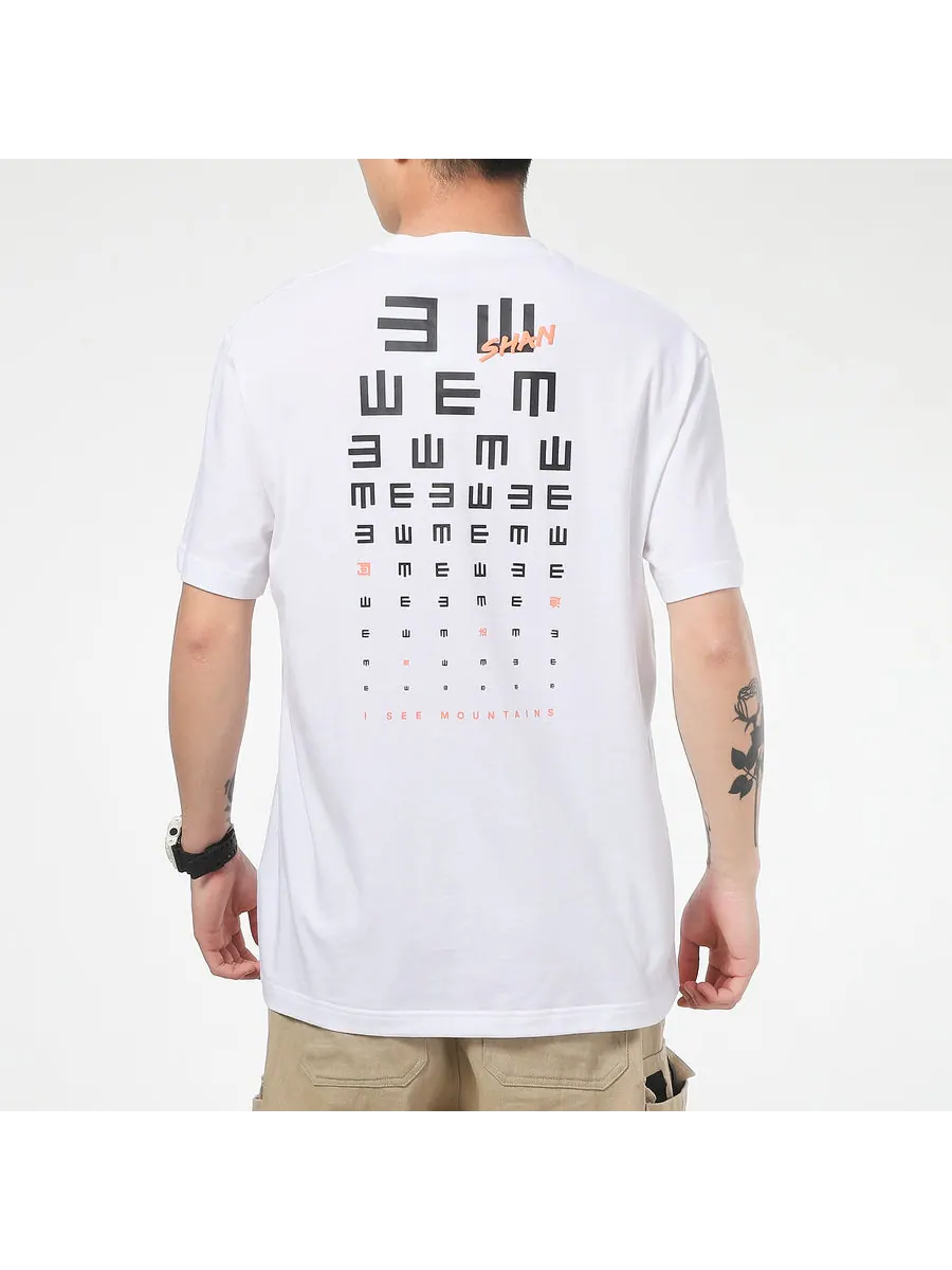 Футболка adidas Iseem Gfx Tee Outdoor Sports Printing Round Neck Short Sleeve Couple Style White — изображение 4 из 5, белый