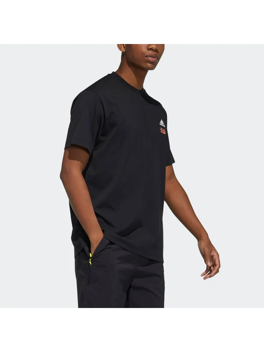 Футболка adidas Iseem Gfx Tee Outdoor Sports Printing Round Neck Short Sleeve Couple Style Black — изображение 6 из 6, черный