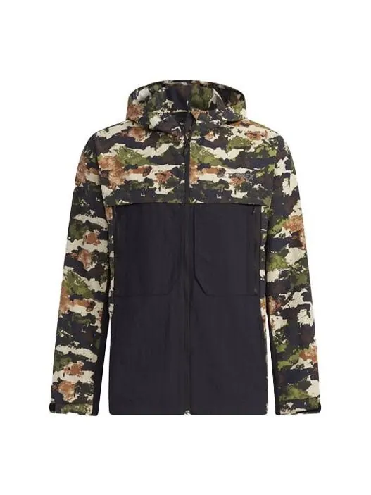Куртка adidas Terrex Festiv Aop Wb Outdoor Sports Camouflage Splicing Hooded Jacket Brown — изображение 1 из 4, коричневый