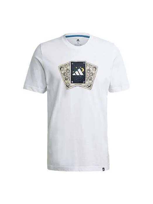 Футболка tarot bos m printing sports round neck short sleeve white Adidas — изображение 1 из 4, белый