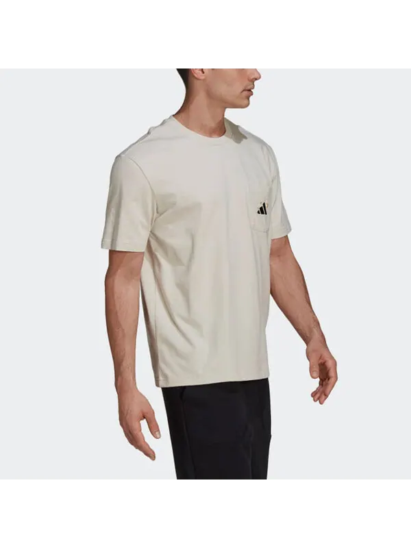 Футболка mandala tee m printing sports round neck short sleeve bauxite brown Adidas — изображение 4 из 4, коричневый