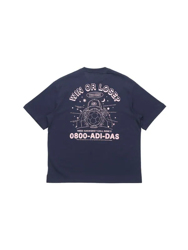 Футболка psychic coach m funny printing sports stylish short sleeve blue Adidas — изображение 2 из 4, синий