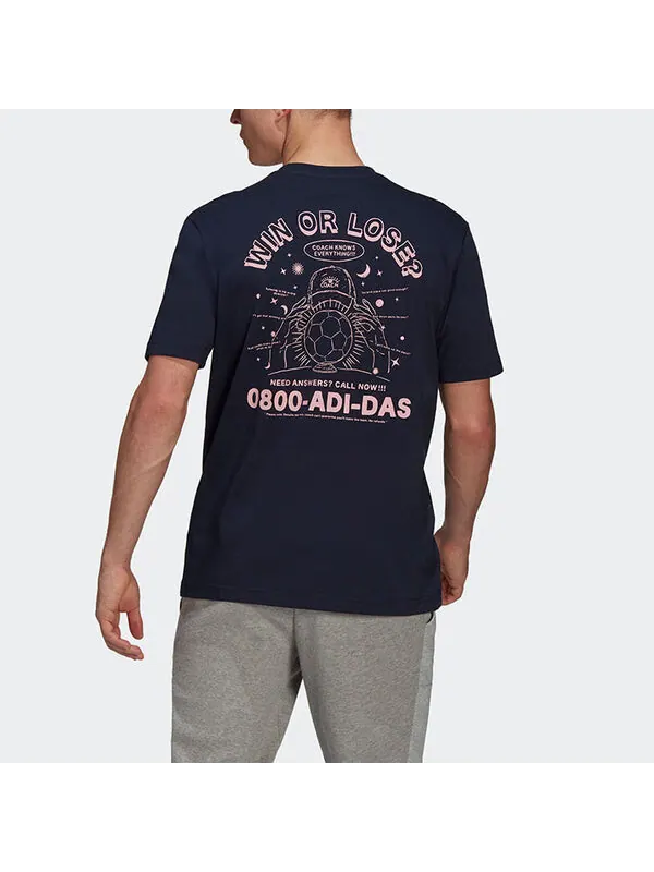 Футболка psychic coach m funny printing sports stylish short sleeve blue Adidas — изображение 4 из 4, синий