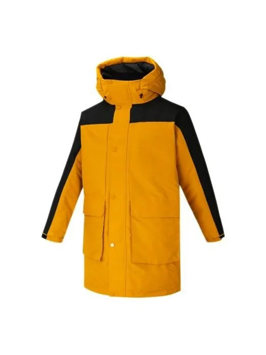 Пуховик adidas Big Mouth Bag Outdoor Windproof Medium Long Cap Down Jacket White Gold — изображение 1 из 4, золотистый