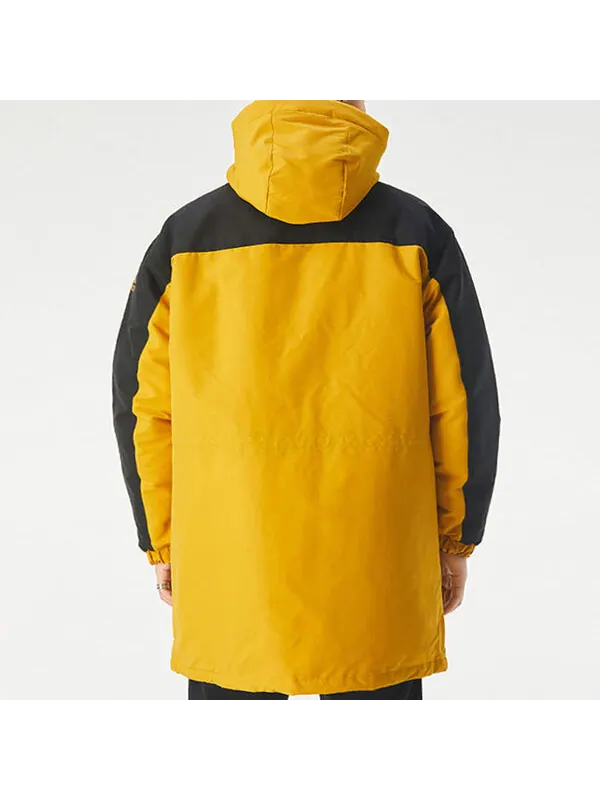 Пуховик adidas Big Mouth Bag Outdoor Windproof Medium Long Cap Down Jacket White Gold — изображение 4 из 4, золотистый