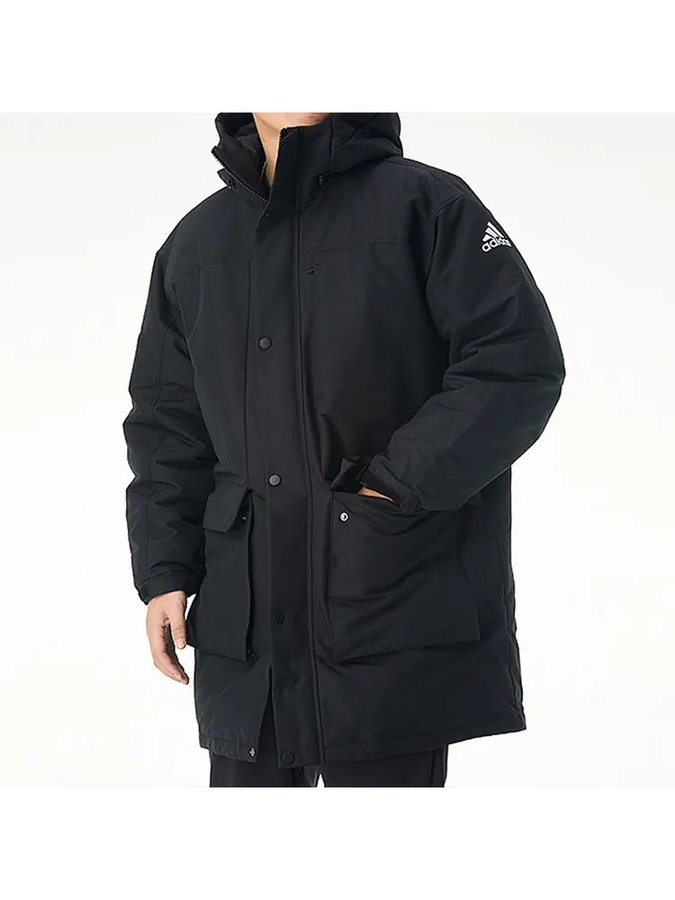 Куртка Adidas Outdoor Sports Windproof Warm Hood Down — изображение 3 из 5, черный
