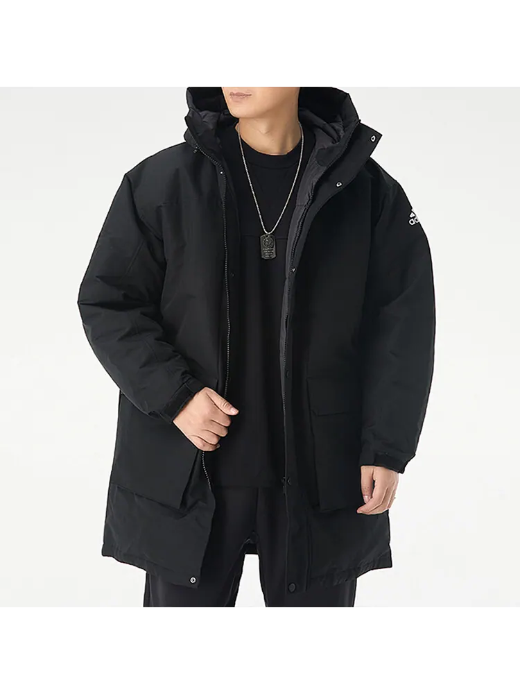 Куртка Adidas Outdoor Sports Windproof Warm Hood Down — изображение 5 из 5, черный