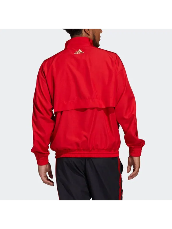 Куртка adidas Cny Dm Po Basketball Casual Sports Half Zipper Jacket Red — изображение 4 из 4, светлый красный