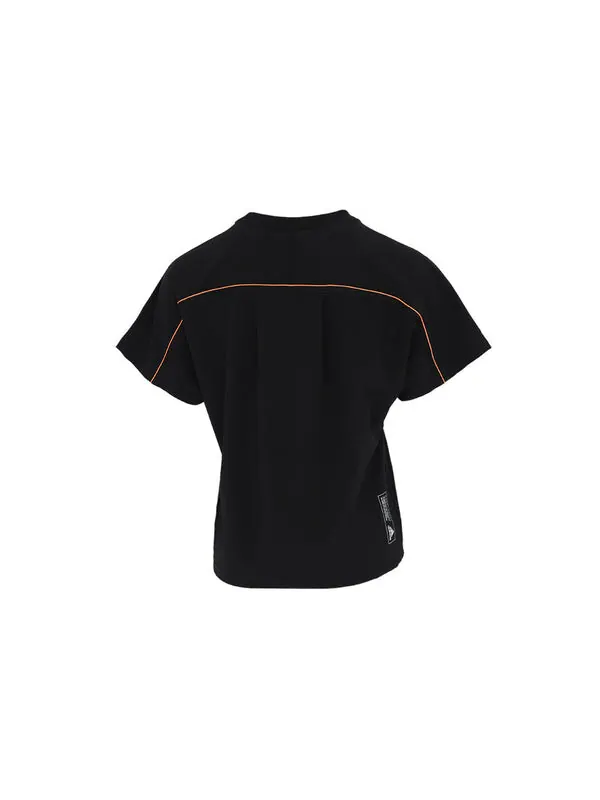 Футболка (WMNS) adidas Tech Woven t-shirt 'Black' — изображение 2 из 4, черный