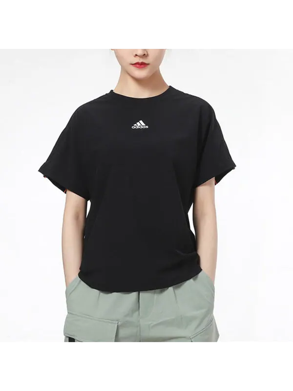Футболка (WMNS) adidas Tech Woven t-shirt 'Black' — изображение 3 из 4, черный