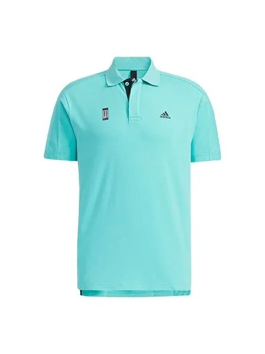 Футболка series logo solid color short sleeve polo shirt green Adidas — изображение 1 из 4, зеленый