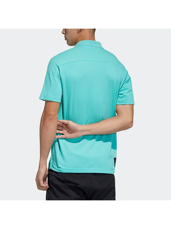 Футболка series logo solid color short sleeve polo shirt green Adidas — изображение 3 из 4, зеленый