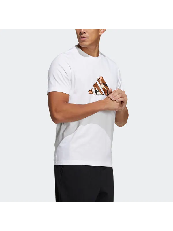 Футболка ub gxf t box спортивные камуфляжная печать логотип короткий рукав Adidas — изображение 4 из 4, белый