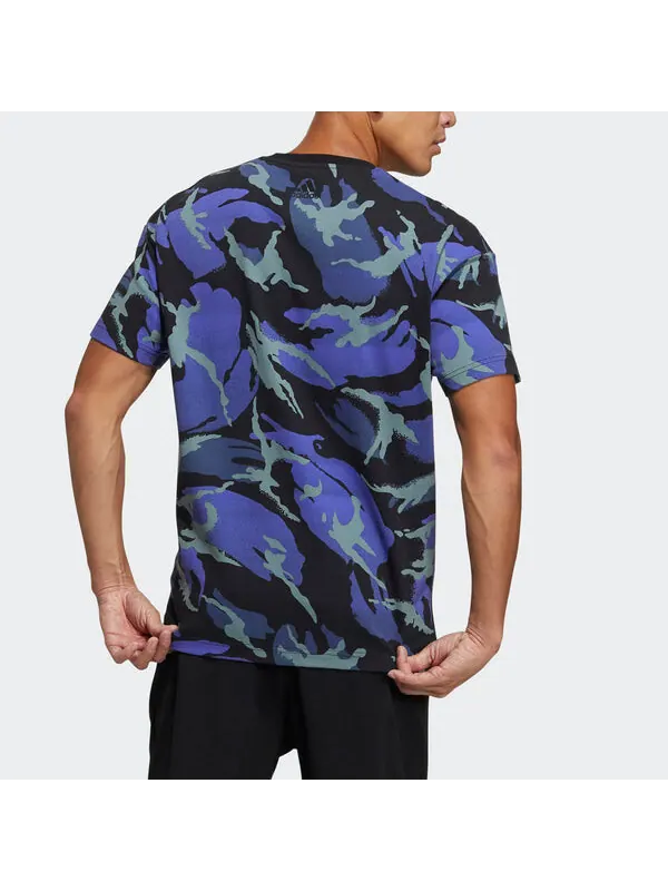 Футболка ub gfx t aop спортивные камуфляжные с коротким рукавом Adidas — изображение 4 из 4, синий