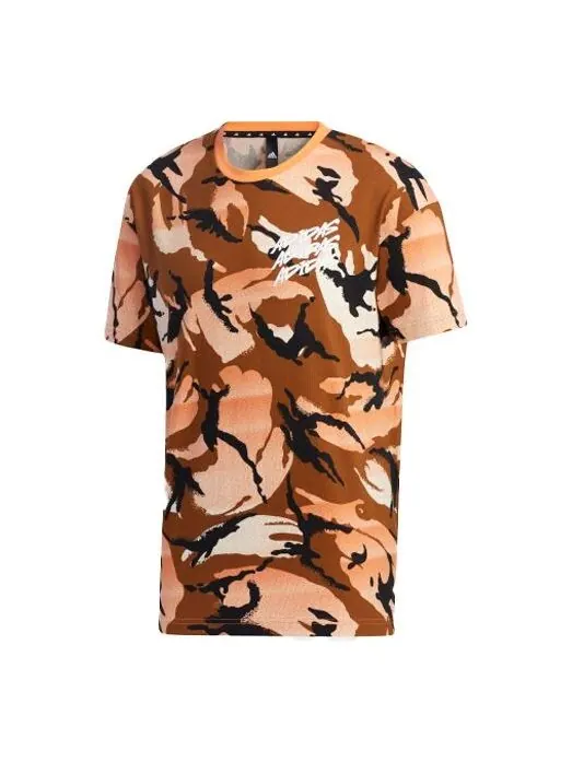 Футболка ub gfx t aop спортивные камуфляжные с коротким рукавом Adidas — изображение 1 из 4, оранжевый