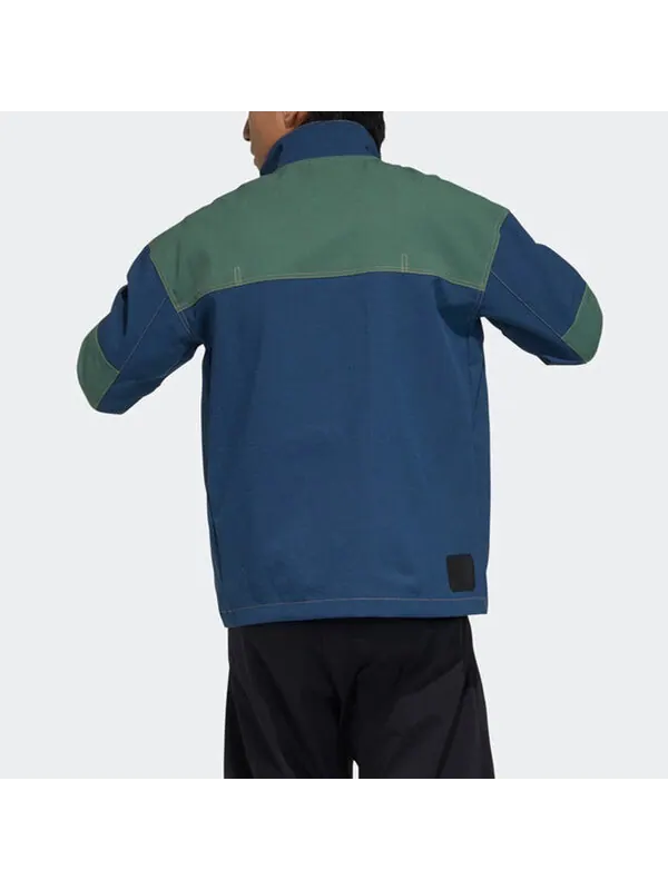 Куртка adidas Wj Anorak Colorblock Casual Sports Stand Collar Half Zipper Jacket Navy Blue — изображение 3 из 4, темно-синий