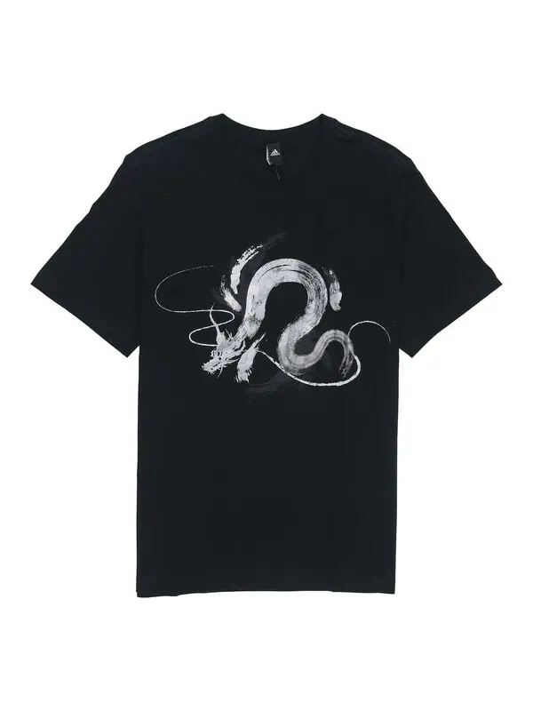 Футболка wj t gfx series printing athleisure casual sports round neck short sleeve black Adidas — изображение 1 из 4, черный