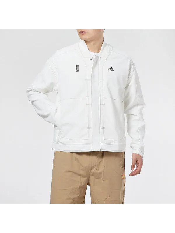 Куртка adidas Wj Jkt Denim Series Casual Sports Woven Jacket White — изображение 3 из 4, белый