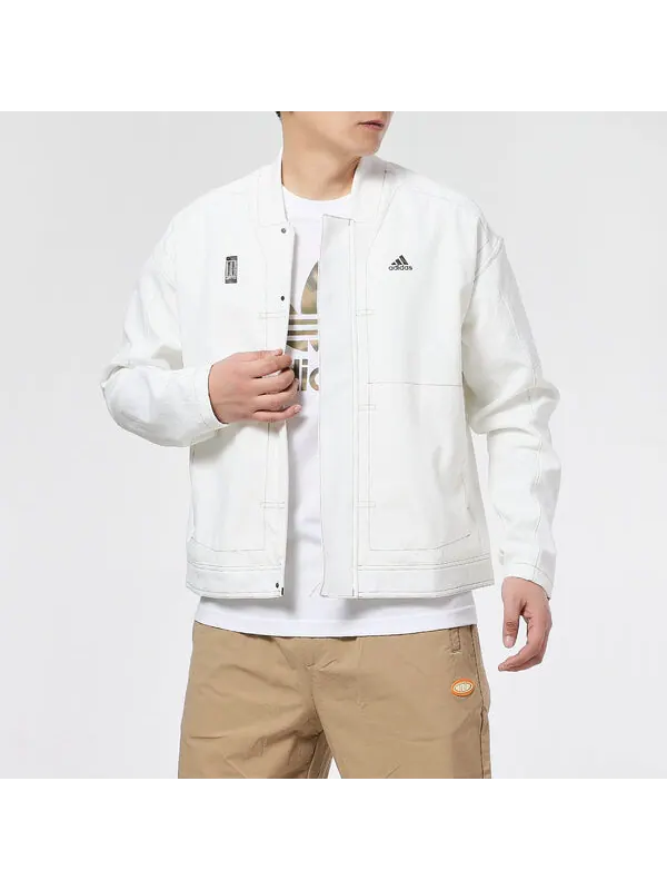 Куртка adidas Wj Jkt Denim Series Casual Sports Woven Jacket White — изображение 4 из 4, белый