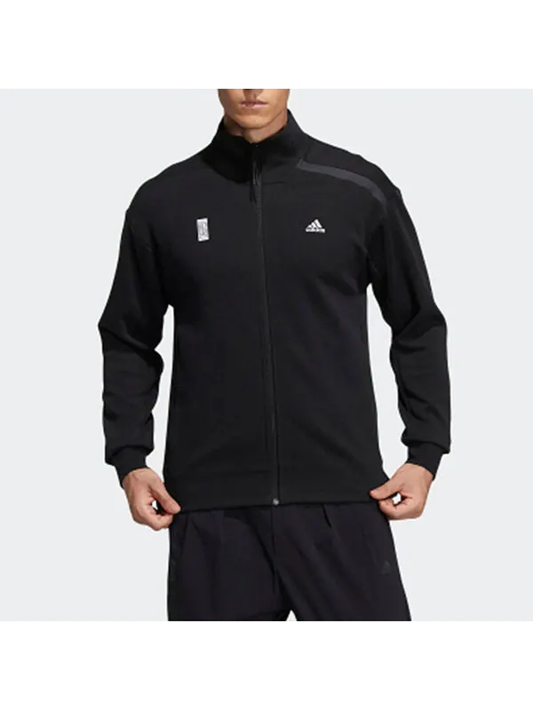 Куртка adidas Wj Tt Swt Casual Sports Stand Collar Jacket Black — изображение 3 из 4, черный