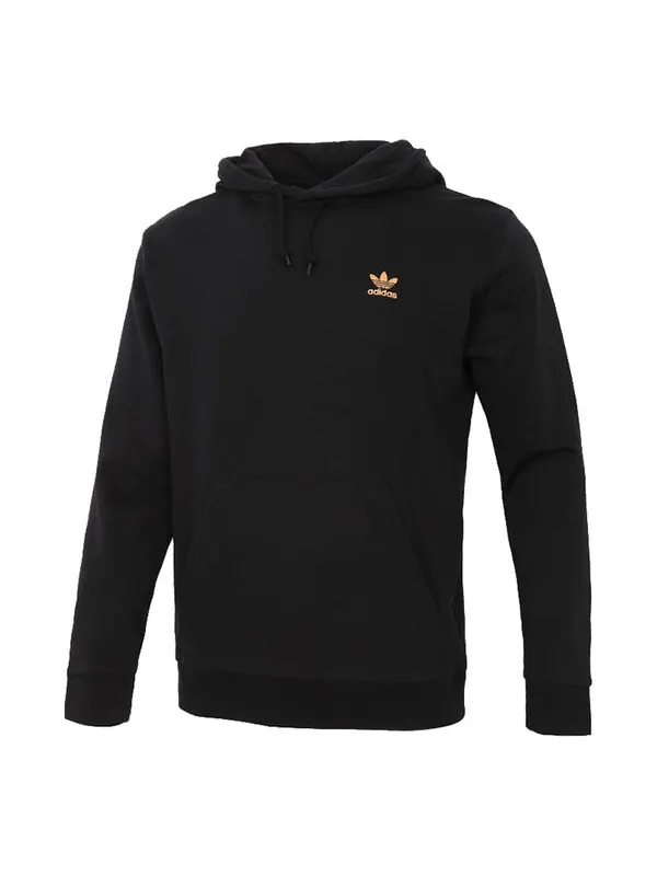 Толстовка adidas originals Casual Sports Gold hooded Pullover Black — изображение 1 из 4, черный
