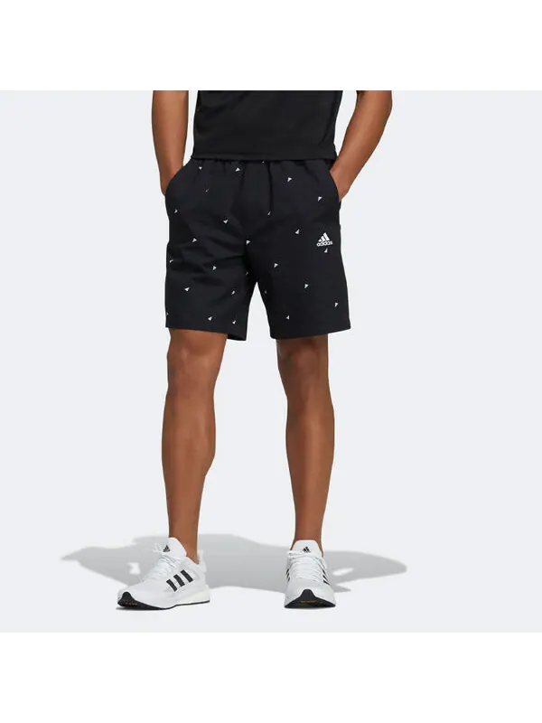 Шорты fi short aop logo printing athleisure casual sports shorts black Adidas — изображение 3 из 4, черный